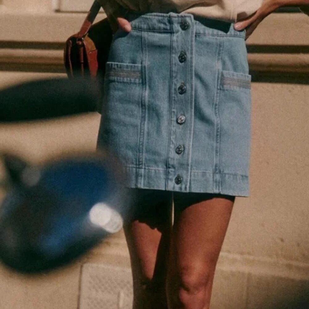 NWT | Sezane | Jelena Skirt | Light Blue | Size 6